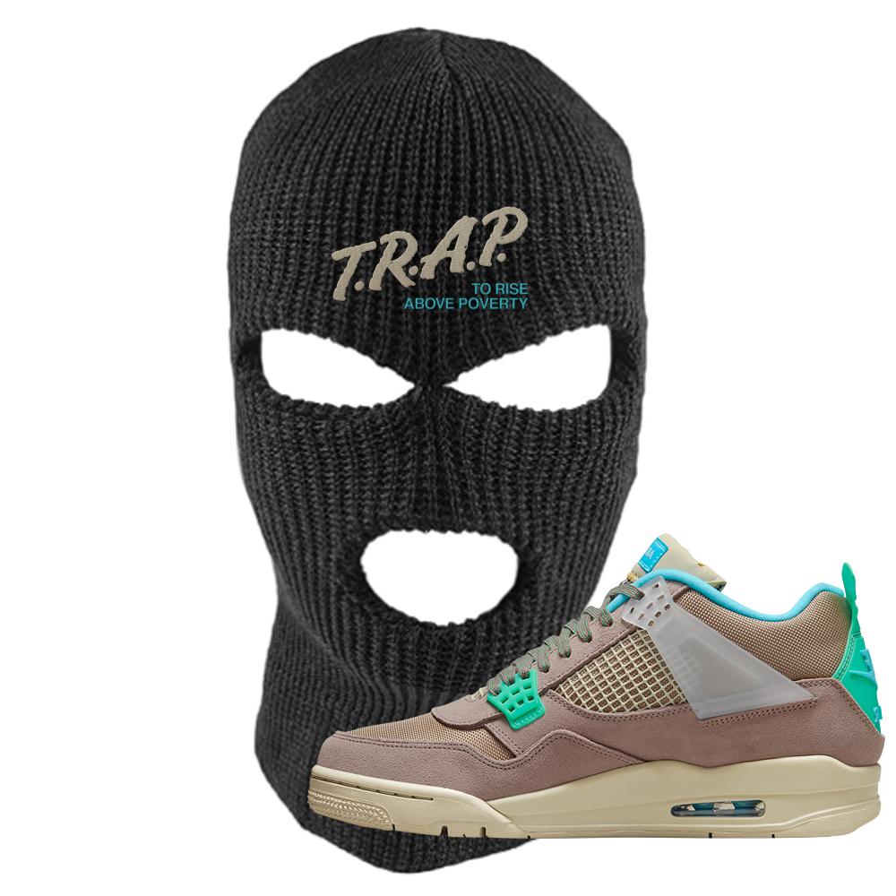 Taupe Haze 4s Ski Mask | Trap To Rise Above Poverty, Black