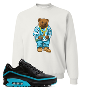 Black Blue Fury 90s Crewneck Sweatshirt | Sweater Bear, White