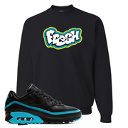 Black Blue Fury 90s Crewneck Sweatshirt | Fresh, Black