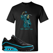 Black Blue Fury 90s T Shirt | God Wants You Reaper, Black