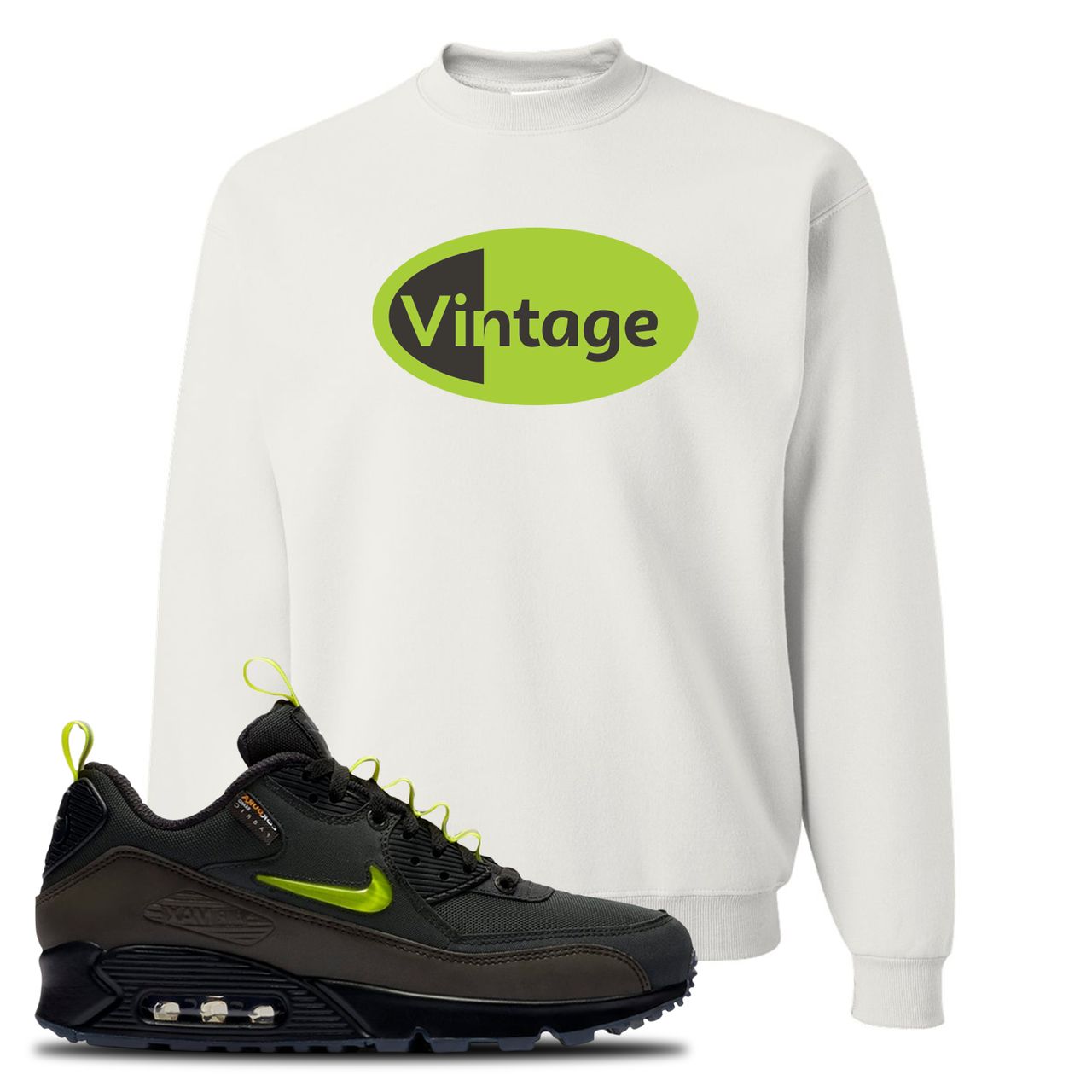 The Basement X Air Max 90 Manchester Vintage Oval White Sneaker Hook Up Crewneck Sweatshirt