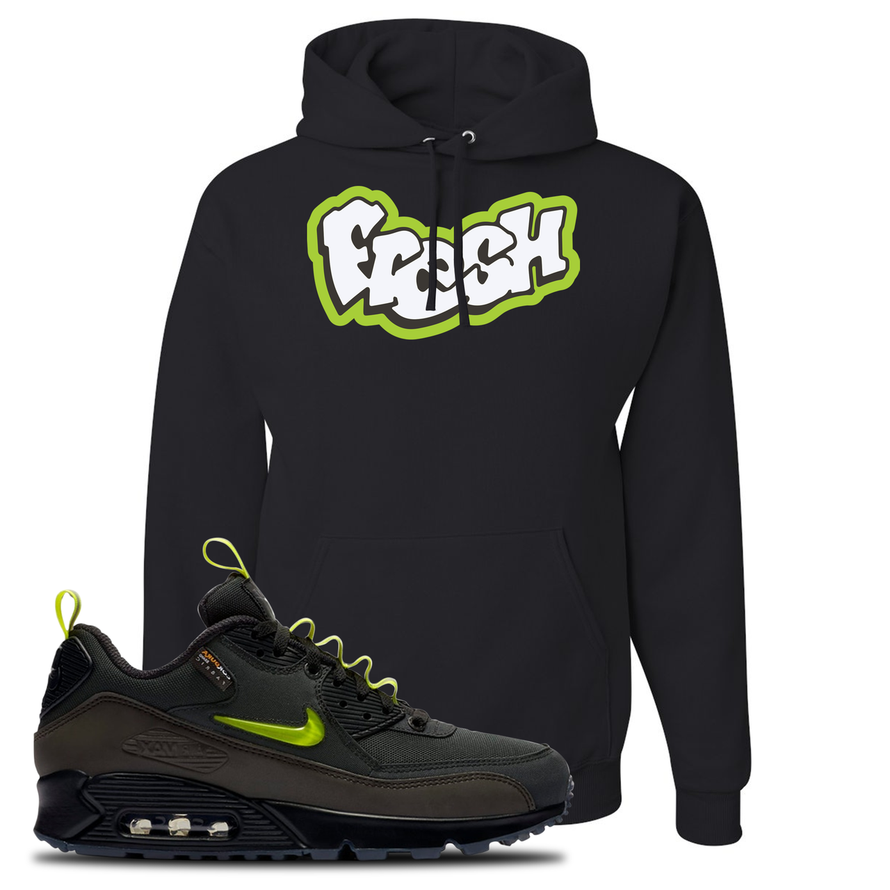 The Basement X Air Max 90 Manchester Fresh Black Sneaker Hook Up Pullover Hoodie