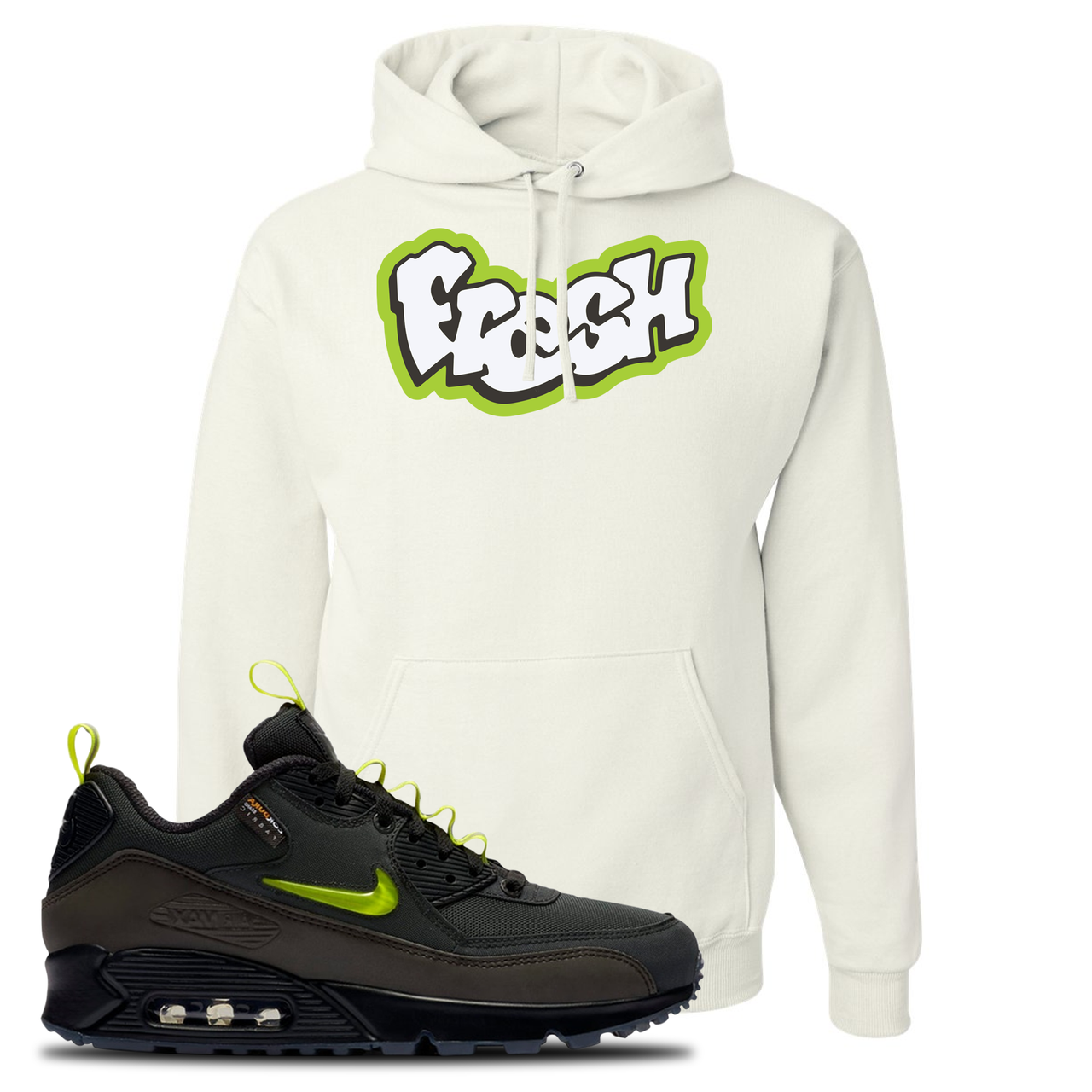 The Basement X Air Max 90 Manchester Fresh White Sneaker Hook Up Pullover Hoodie