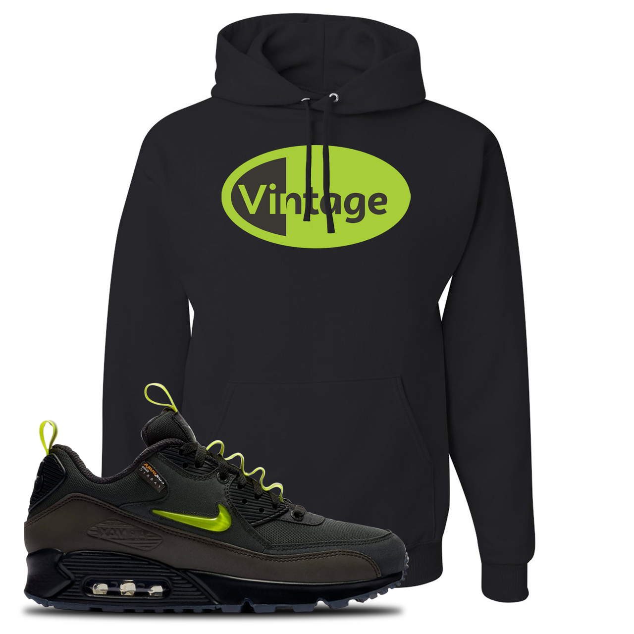 The Basement X Air Max 90 Manchester Vintage Oval Black Sneaker Hook Up Pullover Hoodie