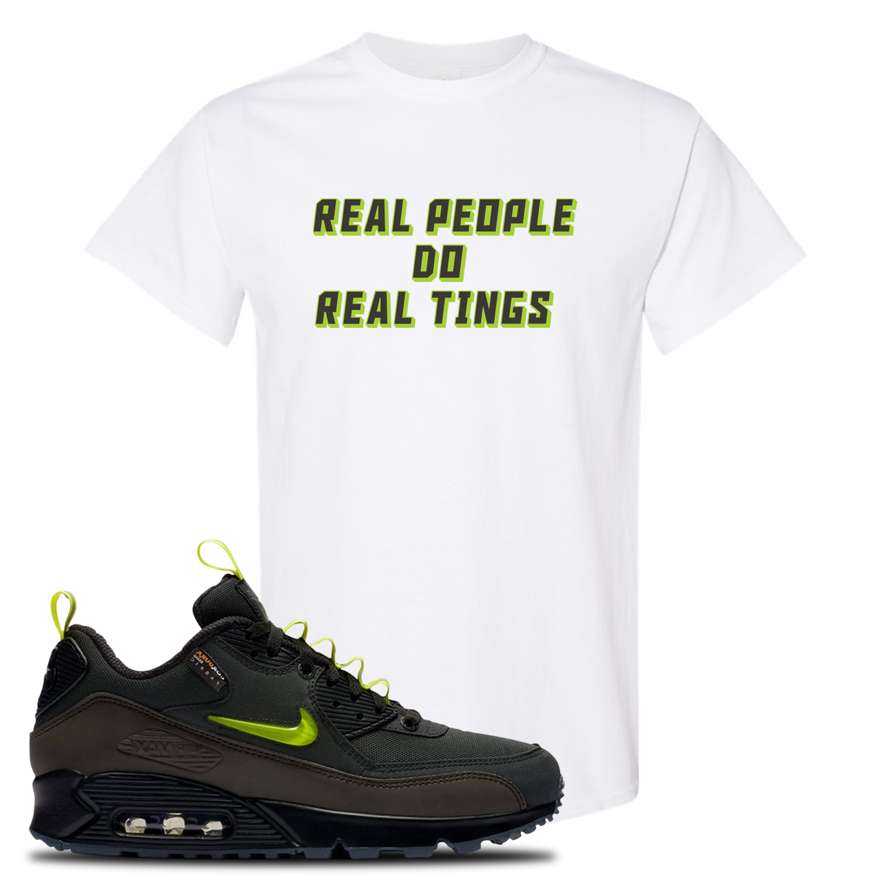 The Basement X Air Max 90 Manchester Real People Do Real Things White Sneaker Hook Up T-Shirt