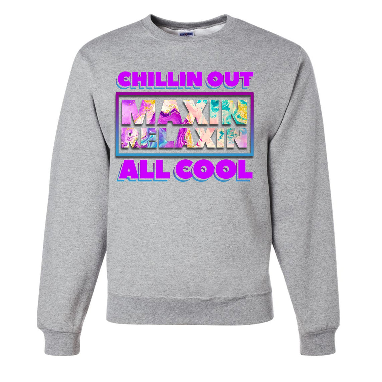 White Aqua 8s Sweater | Chillin Out Maxin Relaxin All Cool, Athletic Heather