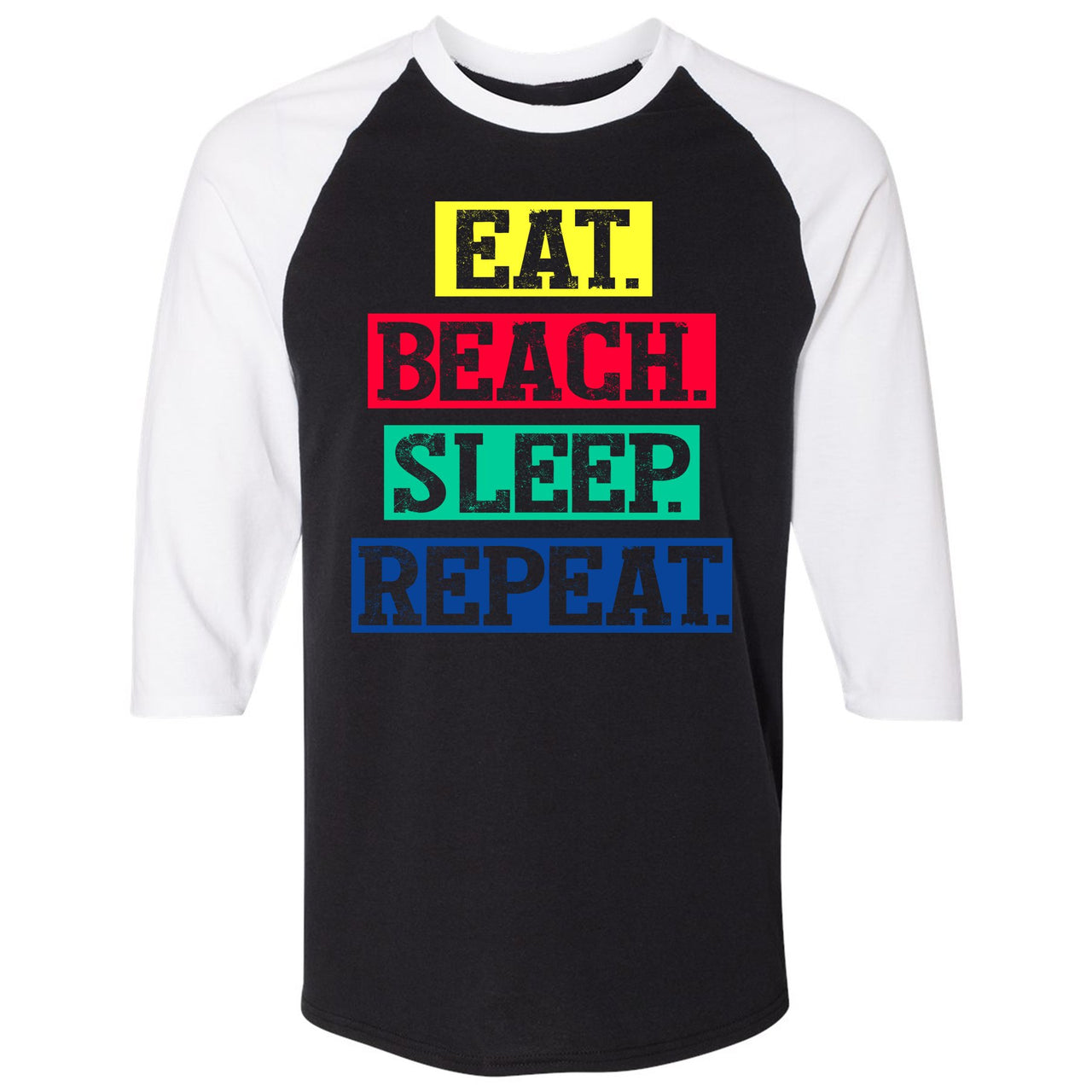 Bauhaus React 270s Raglan T Shirt | Eat Beach Sleep Repeat, Black and White