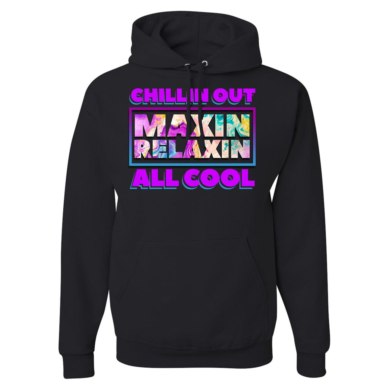 White Aqua 8s Hoodie | Chillin Out Maxin Relaxin All Cool, Black