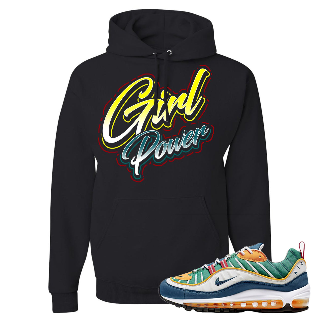 Multicolor 98s Hoodie | Girl Power, Black