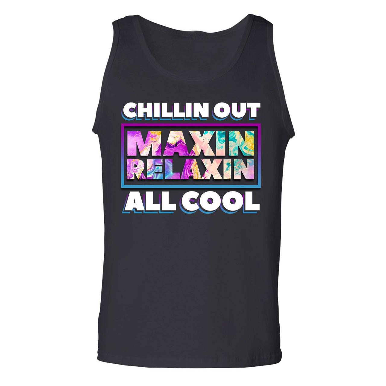 White Aqua 8s Mens Tank Top | Chillin Out Maxin Relaxin All Cool, Black