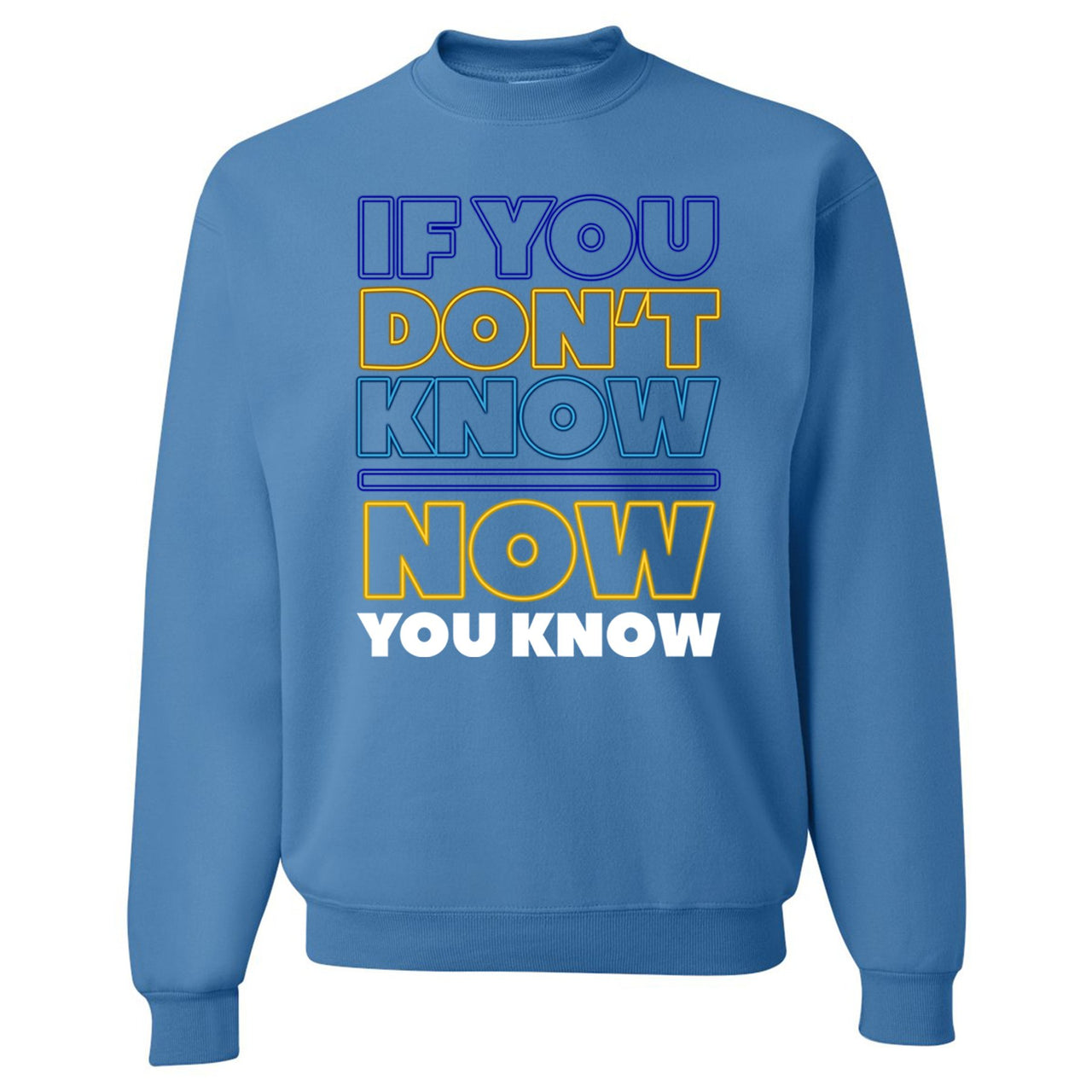 White Aqua 8s Crewneck Sweatshirt | If You Don't Know Now You Know, Columbia Blue