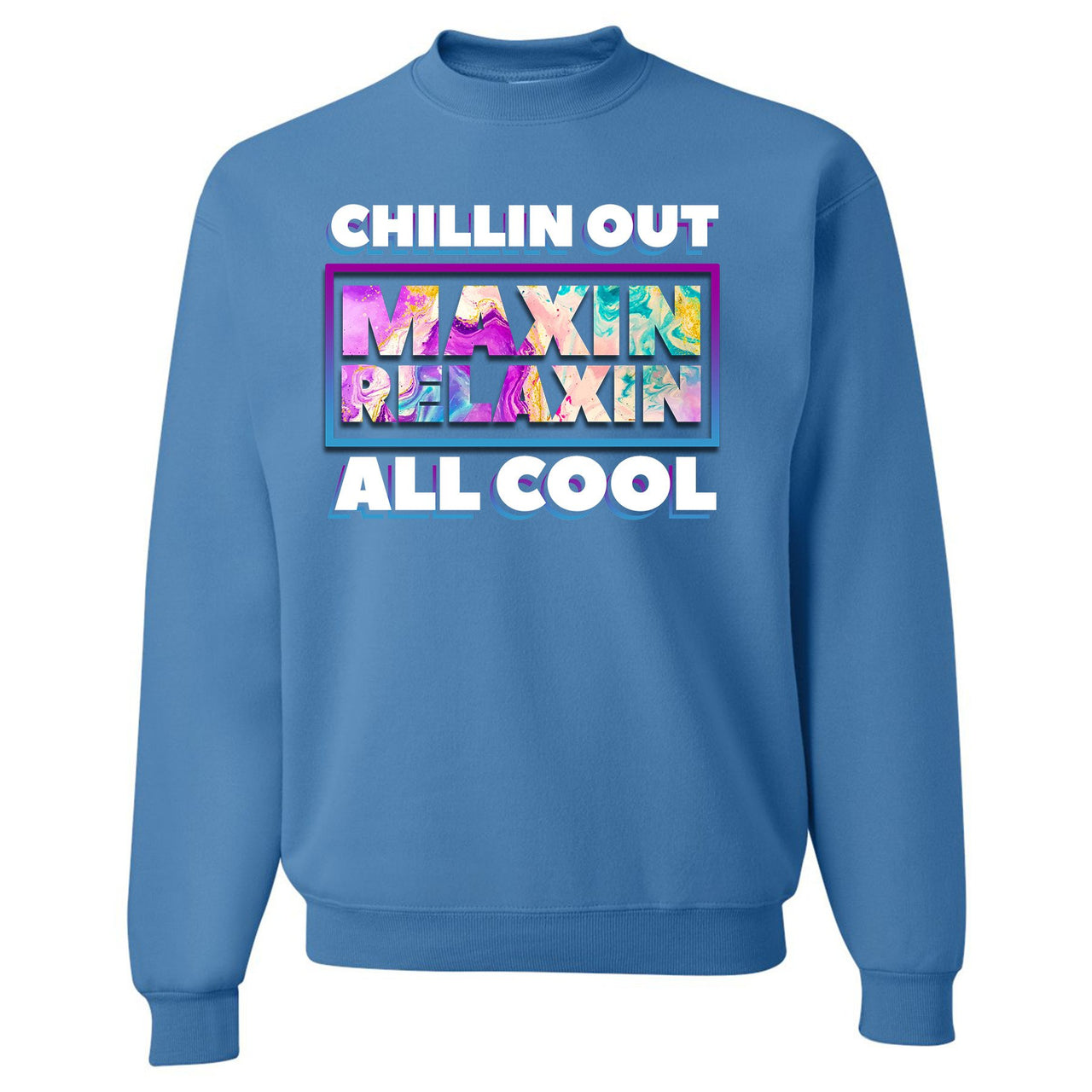 White Aqua 8s Sweater | Chillin Out Maxin Relaxin All Cool, Columbia Blue