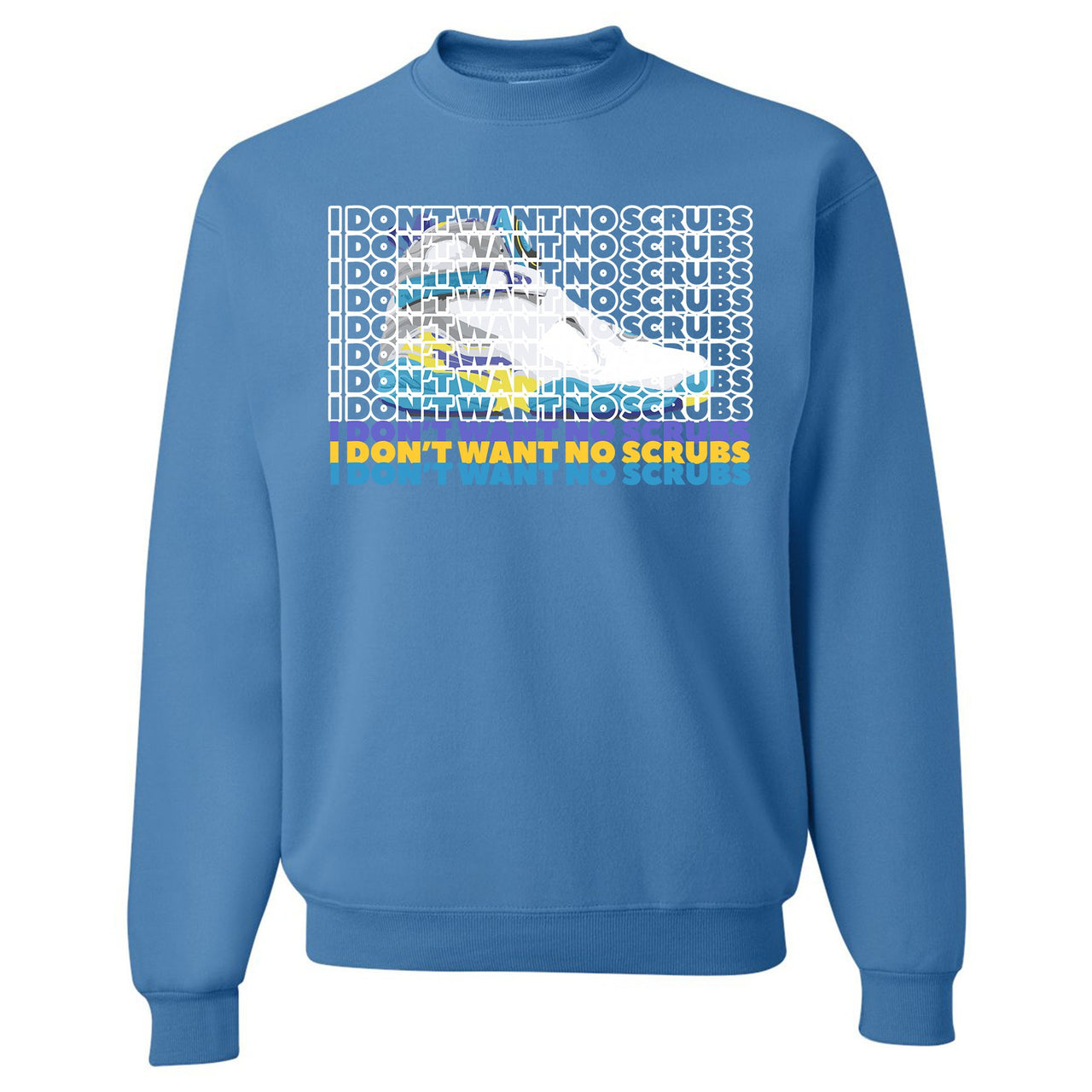 White Aqua 8s Crewneck Sweatshirt | I Don't Want No Scrub, Columbia Blue