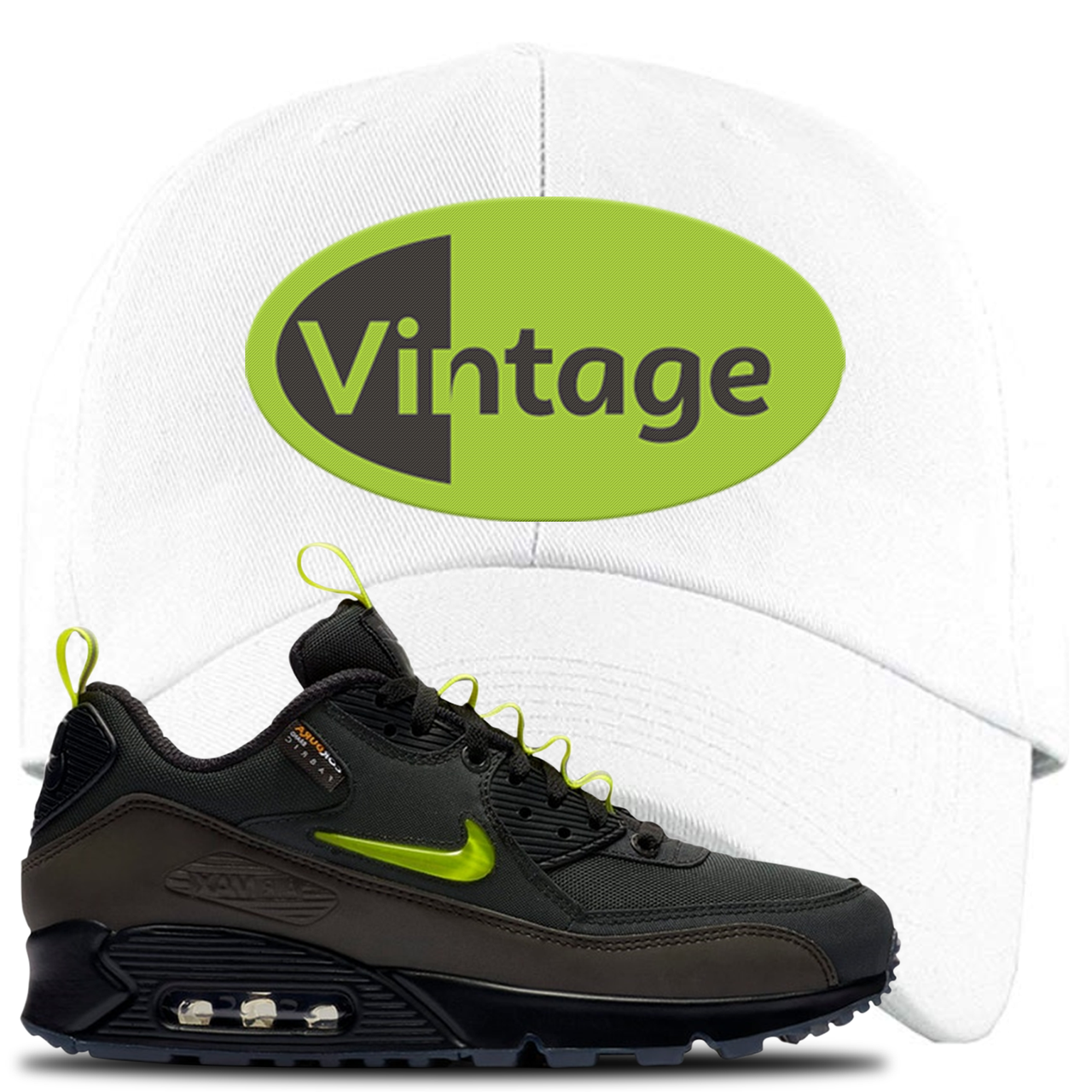 The Basement X Air Max 90 Manchester Vintage Oval White Sneaker Hook Up Dad Hat
