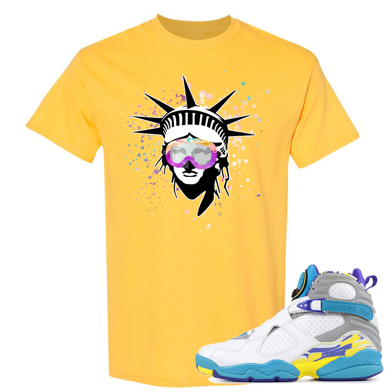 White Aqua 8s T Shirt | Liberty Head, Daisy