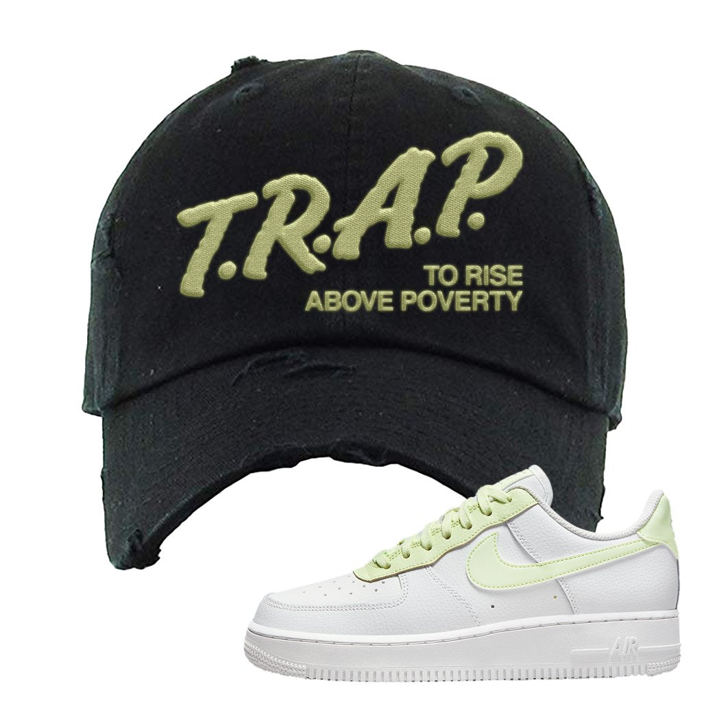 WMNS Color Block Mint 1s Distressed Dad Hat | Trap To Rise Above Poverty, Black