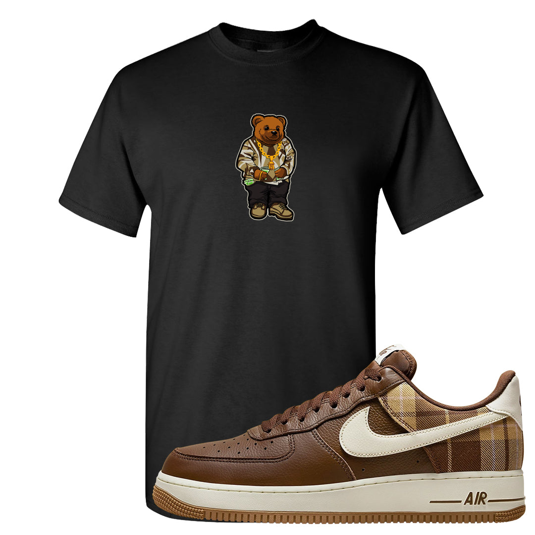 Cacao Colored Plaid AF 1s T Shirt | Sweater Bear, Black