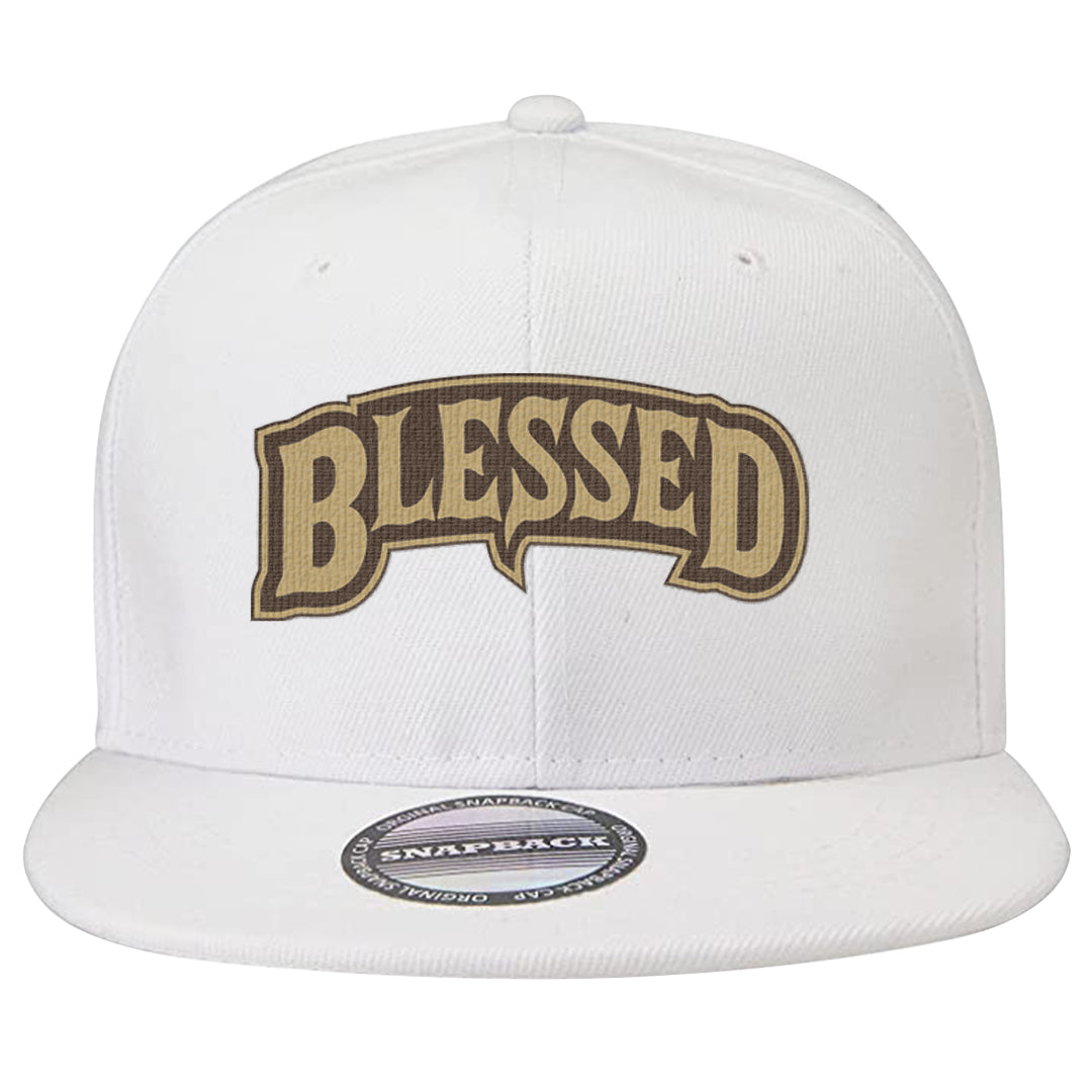 Cacao Colored Plaid AF 1s Snapback Hat | Blessed Arch, White