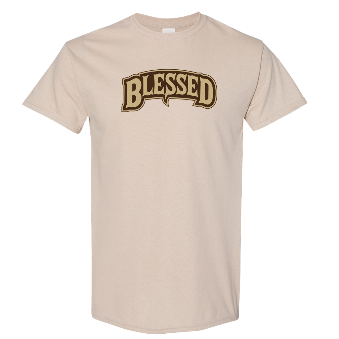 Cacao Colored Plaid AF 1s T Shirt | Blessed Arch, Sand