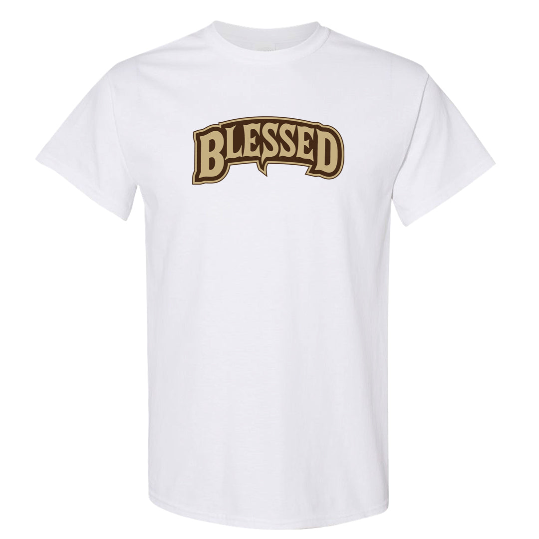 Cacao Colored Plaid AF 1s T Shirt | Blessed Arch, White