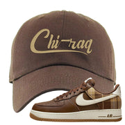 Cacao Colored Plaid AF 1s Dad Hat | Chiraq, Brown