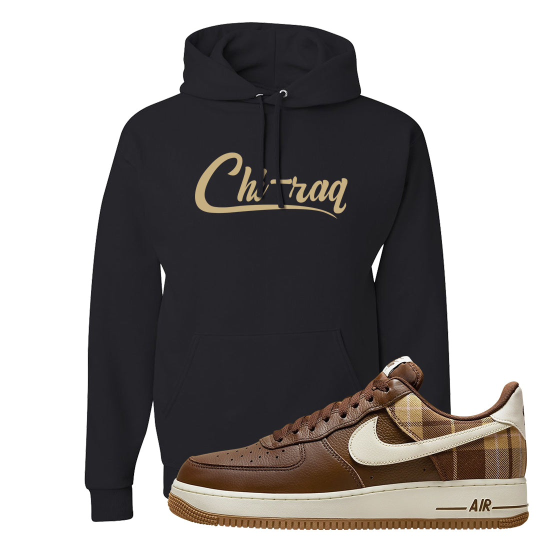 Cacao Colored Plaid AF 1s Hoodie | Chiraq, Black