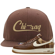 Cacao Colored Plaid AF 1s Snapback Hat | Chiraq, Brown