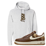 Cacao Colored Plaid AF 1s Hoodie | Coiled Snake, Ash