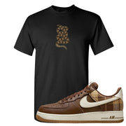 Cacao Colored Plaid AF 1s T Shirt | Coiled Snake, Black