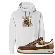 Cacao Colored Plaid AF 1s Hoodie | Caution High Voltage, Ash