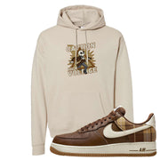 Cacao Colored Plaid AF 1s Hoodie | Caution High Voltage, Sand