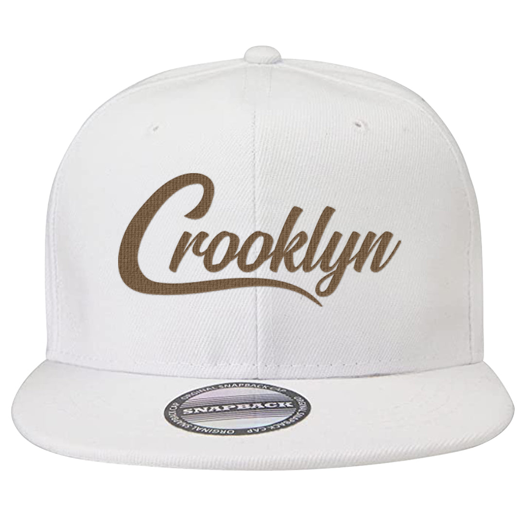 Cacao Colored Plaid AF 1s Snapback Hat | Crooklyn, White