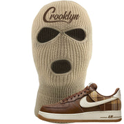 Cacao Colored Plaid AF 1s Ski Mask | Crooklyn, Khaki
