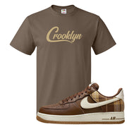 Cacao Colored Plaid AF 1s T Shirt | Crooklyn, Chocolate