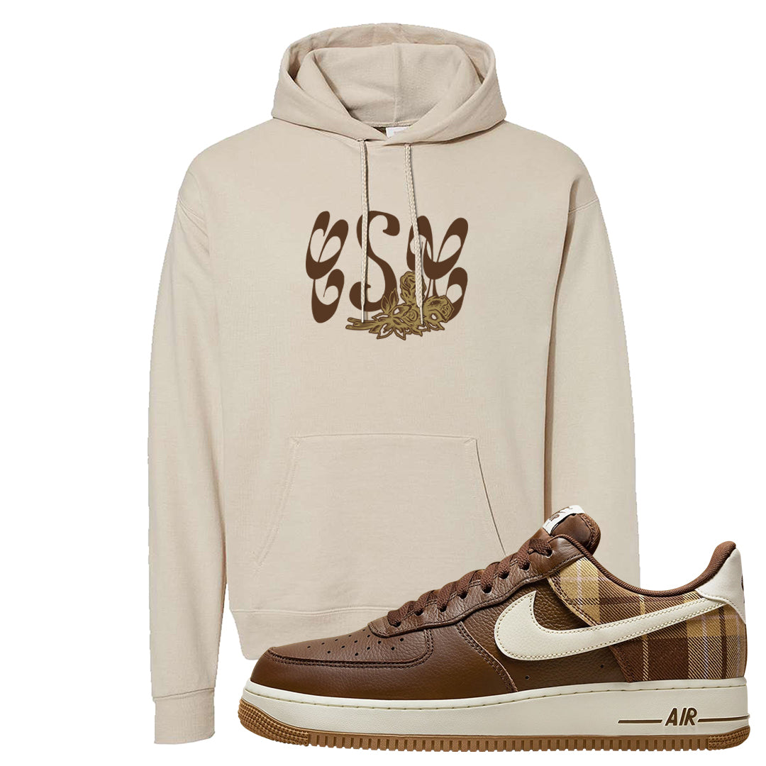Cacao Colored Plaid AF 1s Hoodie | Certified Sneakerhead, Sand