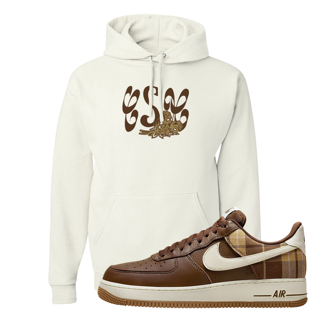 Cacao Colored Plaid AF 1s Hoodie | Certified Sneakerhead, White