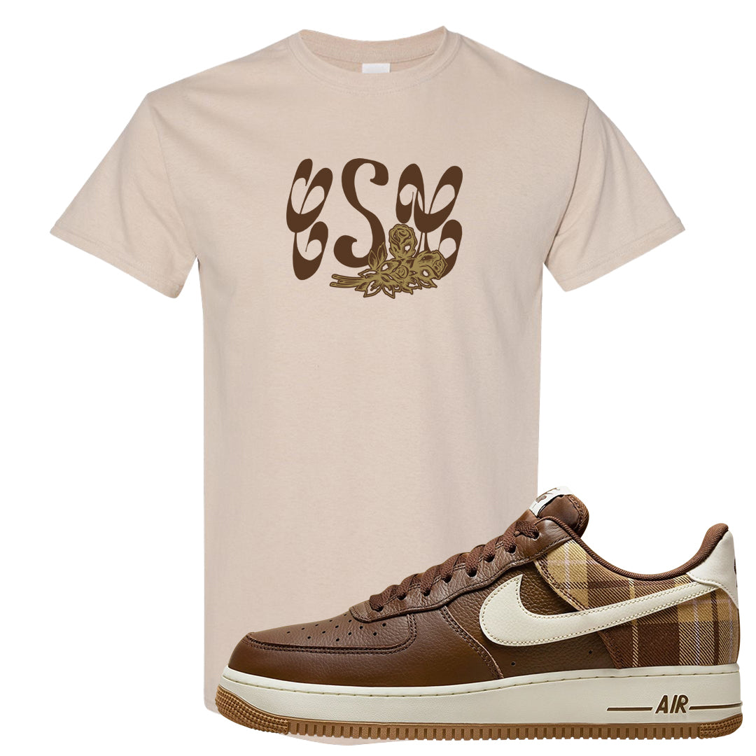 Cacao Colored Plaid AF 1s T Shirt | Certified Sneakerhead, Sand