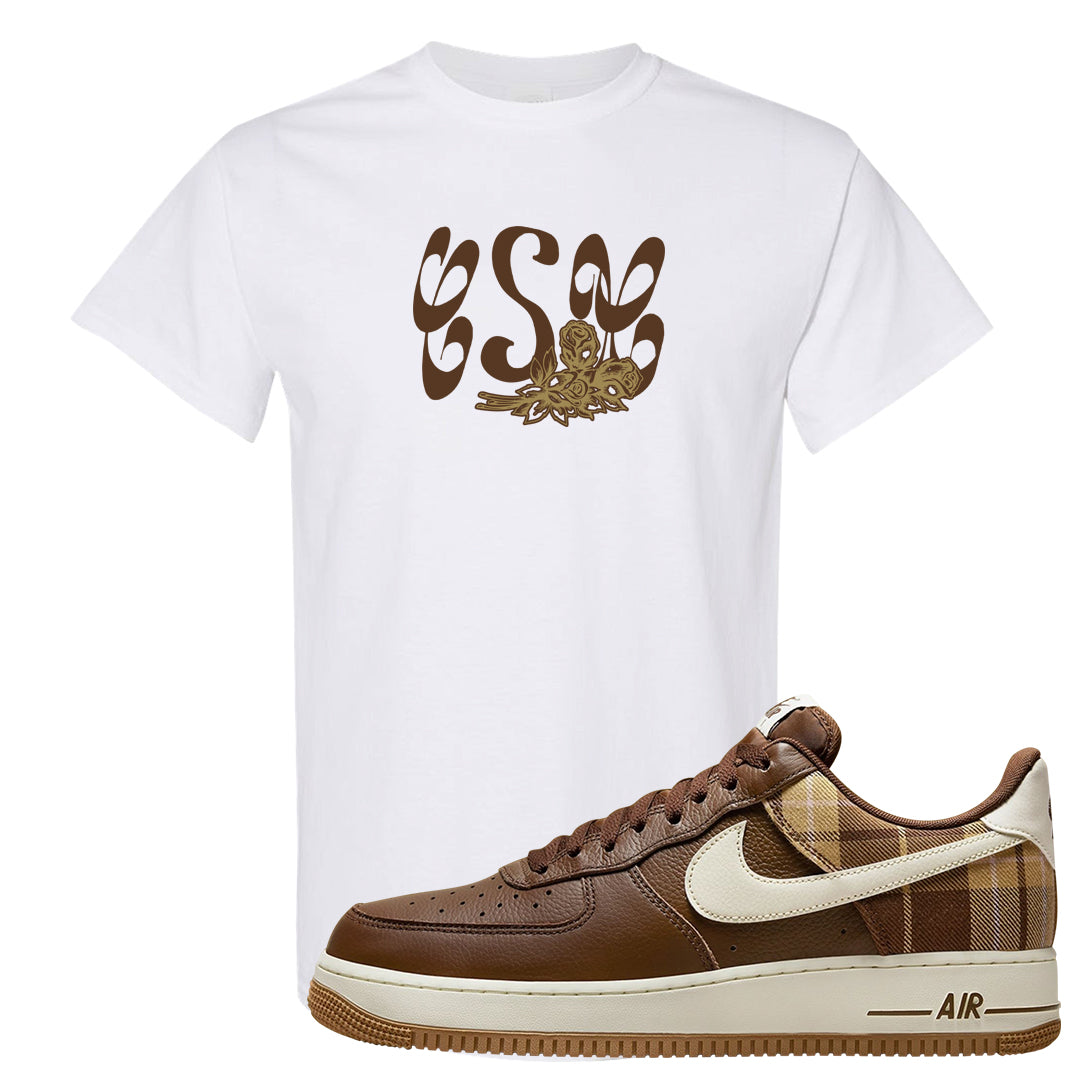 Cacao Colored Plaid AF 1s T Shirt | Certified Sneakerhead, White