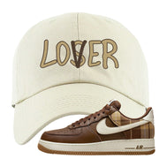 Cacao Colored Plaid AF 1s Dad Hat | Lover, White