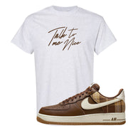 Cacao Colored Plaid AF 1s T Shirt | Talk To Me Nice, Ash