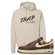 Cacao Colored Plaid AF 1s Hoodie | Trap To Rise Above Poverty, Sand