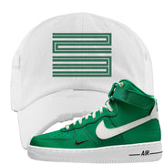 Malachite High AF 1s 1s Distressed Dad Hat | Double Line 23, White