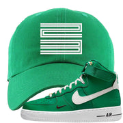 Malachite High AF 1s 1s Dad Hat | Double Line 23, Kelly Green