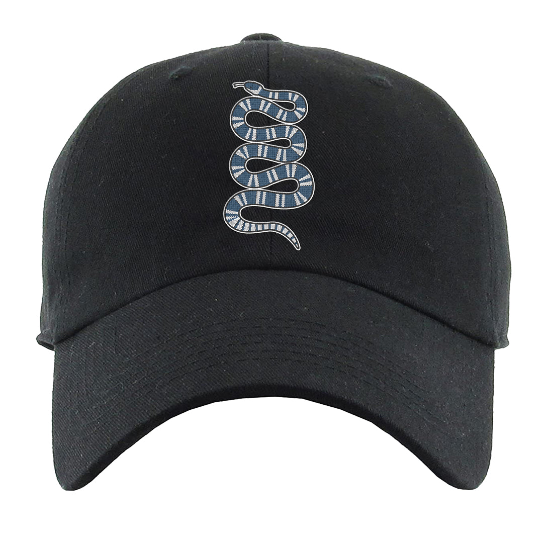 White Blue Jay High AF 1s Dad Hat | Coiled Snake, Black