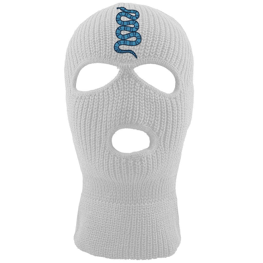 White Blue Jay High AF 1s Ski Mask | Coiled Snake, White
