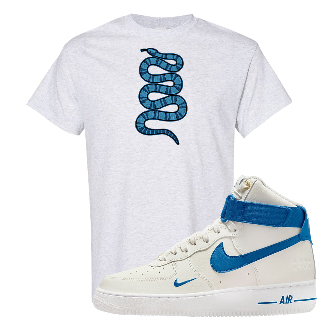 White Blue Jay High AF 1s T Shirt | Coiled Snake, Ash