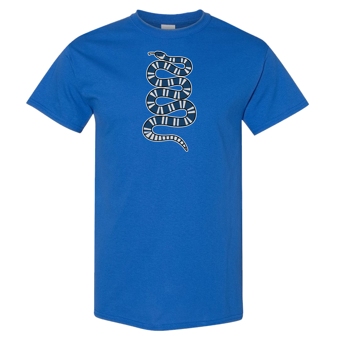 White Blue Jay High AF 1s T Shirt | Coiled Snake, Royal Blue