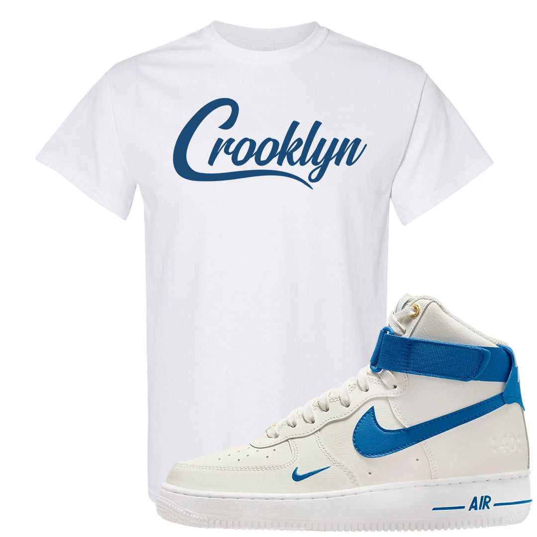 White Blue Jay High AF 1s T Shirt | Crooklyn, White