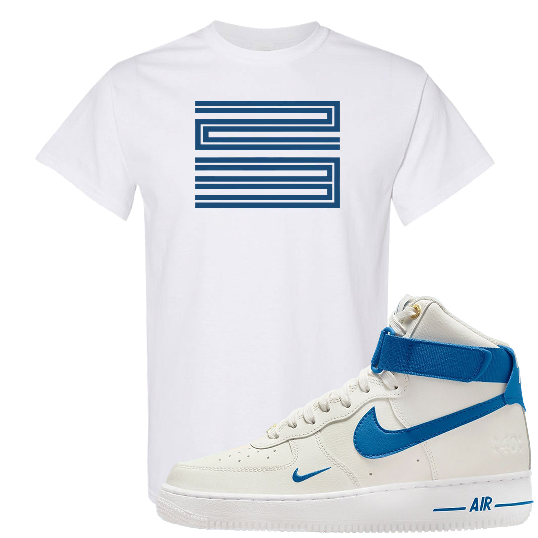 White Blue Jay High AF 1s T Shirt | Double Line 23, White