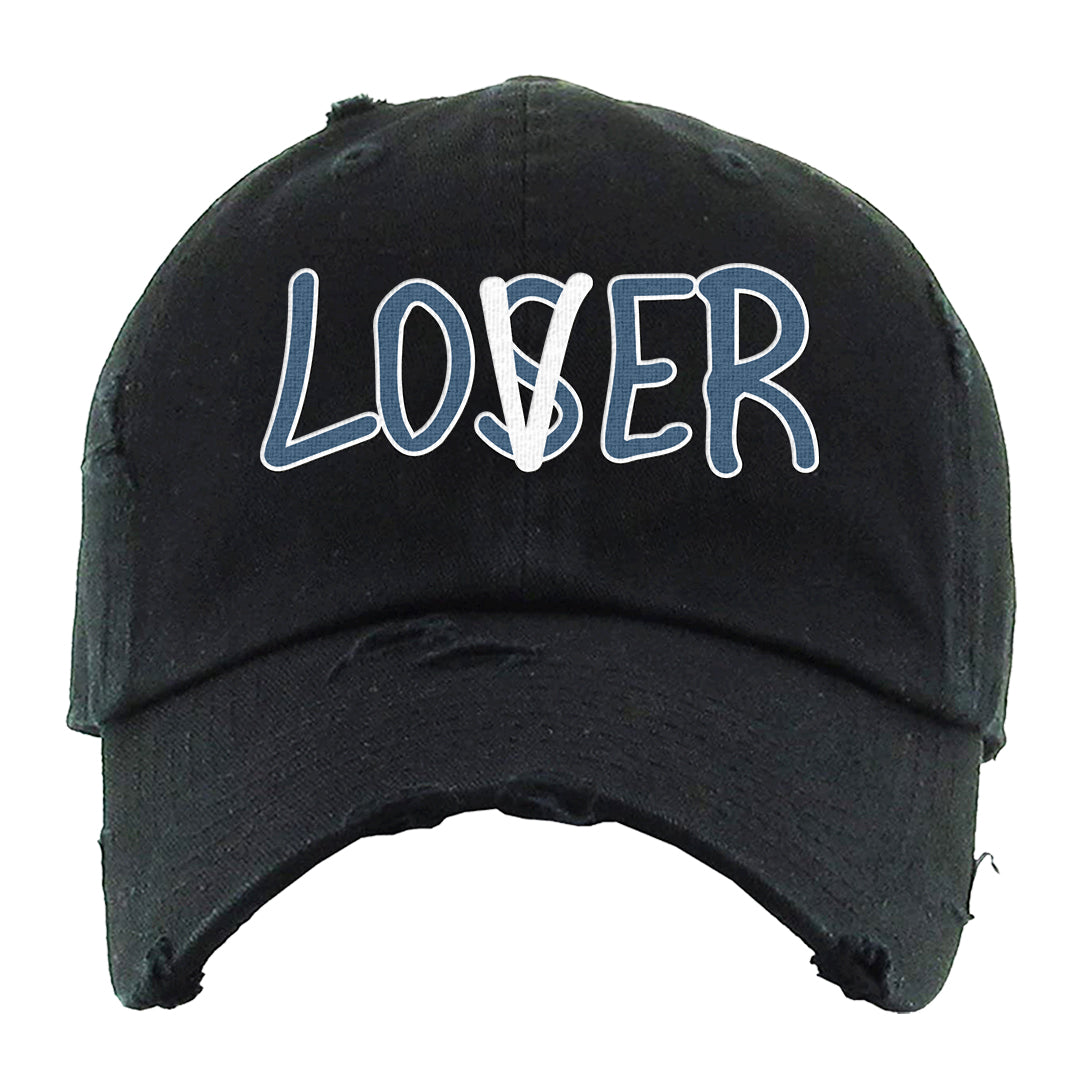 White Blue Jay High AF 1s Distressed Dad Hat | Lover, Black
